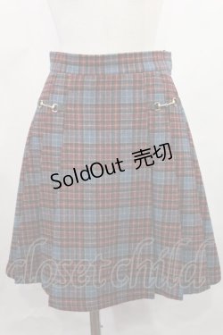 画像1: F i.n.t / ダブルビット使いプリーツスカート Free RED×NV H-25-05-16-022-CA-SK-NS-ZH