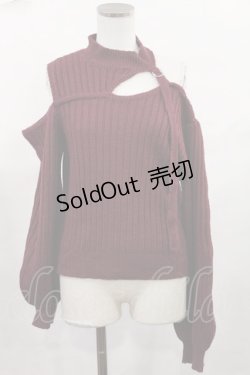 画像1: EATME / アシンメトリーデコルテニットTOP Free ボルドー H-25-05-16-034-LO-TO-NS-ZH