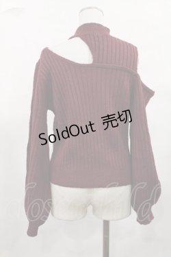 画像2: EATME / アシンメトリーデコルテニットTOP Free ボルドー H-25-05-16-034-LO-TO-NS-ZH