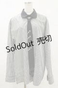 MILKBOY / ROUND COLLAR PUNK TIE SHIRTS  クロシロストライプ×クロ H-25-05-17-034-MB-BL-KB-ZH