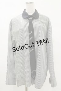 MILKBOY / ROUND COLLAR PUNK TIE SHIRTS  クロシロストライプ×クロ H-25-05-17-034-MB-BL-KB-ZH