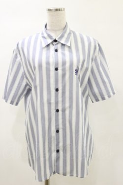 画像1: MILKBOY / LOGO Stripe shirt  ホワイト×ブルー H-25-05-17-036-MB-BL-KB-ZH