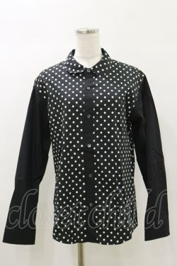 画像1: MILKBOY / ドット切替シャツ  黒×白 H-25-05-17-038-MB-BL-KB-ZT0519H