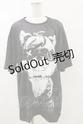 NieR Clothing / プリント半袖CUTSEW  黒 H-25-05-17-039-PU-TO-KB-ZH