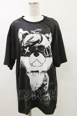 画像1: NieR Clothing / プリント半袖CUTSEW  黒 H-25-05-17-039-PU-TO-KB-ZH