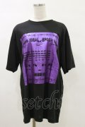 NieR Clothing / プリント半袖CUTSEW XL 黒×紫 H-25-05-17-040-PU-TO-KB-ZH