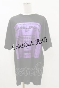 NieR Clothing / プリント半袖CUTSEW XL 黒×紫 H-25-05-17-040-PU-TO-KB-ZH