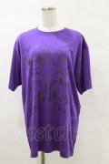 NieR Clothing / プリント半袖CUTSEW XL 紫 H-25-05-17-041-PU-TO-KB-ZH