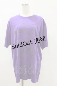 NieR Clothing / プリント半袖CUTSEW XL 紫 H-25-05-17-041-PU-TO-KB-ZH