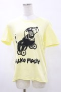 MALKOMALKA / プリントTシャツ  イエロー×黒 H-25-05-17-043-PU-TO-KB-ZH