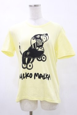 画像1: MALKOMALKA / プリントTシャツ  イエロー×黒 H-25-05-17-043-PU-TO-KB-ZH