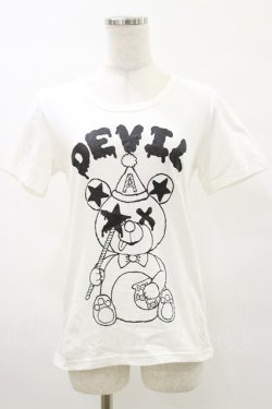 画像1: MALKOMALKA / プリントTシャツ  白×黒 H-25-05-17-044-PU-TO-KB-ZH