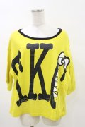 MALKOMALKA / プリントTシャツ  イエロー×黒 H-25-05-17-048-PU-TO-KB-ZH