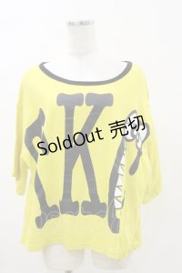 MALKOMALKA / プリントTシャツ  イエロー×黒 H-25-05-17-048-PU-TO-KB-ZH