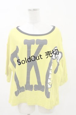 画像1: MALKOMALKA / プリントTシャツ  イエロー×黒 H-25-05-17-048-PU-TO-KB-ZH