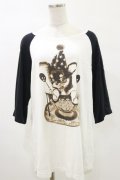 MALKOMALKA / プリントロングカットソー  白×茶×黒 H-25-05-17-049-PU-TO-KB-ZH
