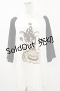 MALKOMALKA / プリントロングカットソー  白×茶×黒 H-25-05-17-049-PU-TO-KB-ZH