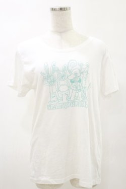 画像1: MALKOMALKA / プリントTシャツ  白×サックス H-25-05-17-050-PU-TO-KB-ZH