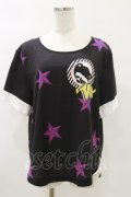 MALKOMALKA / プリントトップス  黒×白 H-25-05-17-051-PU-TO-KB-ZH