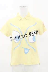 MALKOMALKA / プリントポロトップス  イエロー H-25-05-17-053-PU-TO-KB-ZH