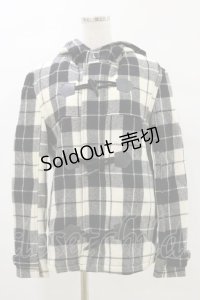 MILKBOY / チェックダッフルコート  オフ×ブラック H-25-05-17-060-MB-CO-KB-ZH