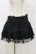 SEXY DYNAMITE LONDON / ガーター風レースフリルスカート M 黒 H-25-05-17-068-PU-SK-KB-ZH