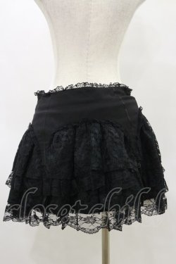 画像2: SEXY DYNAMITE LONDON / ガーター風レースフリルスカート M 黒 H-25-05-17-068-PU-SK-KB-ZH
