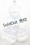 KNITTING BALL CAT（海外ロリータブランド） / しろくまジャンパースカートセット S サックス/オフ H-25-05-17-1001-LO-OP-NS-ZH