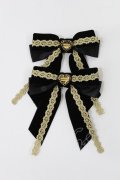 Angelic Pretty / レースハートチャームベルリボンクリップSet  ブラック H-25-05-17-1034-AP-AC-NS-ZH