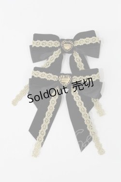 画像1: Angelic Pretty / レースハートチャームベルリボンクリップSet  ブラック H-25-05-17-1034-AP-AC-NS-ZH