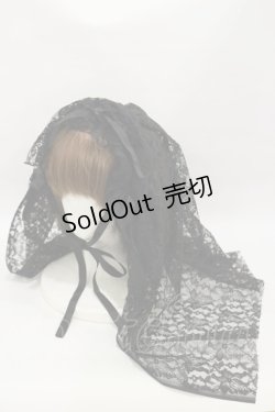 画像1: MARBLE / ベールヘッドドレス  黒 H-25-05-17-002-GO-AC-KB-ZH