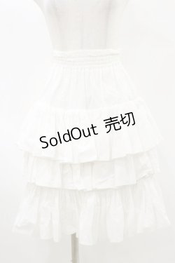 画像4: ATELIER BOZ / レースアップフリルオーバー付スカート  黒×白 H-25-05-17-069-EL-SK-KB-ZH