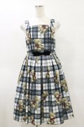 Emily Temple cute / Teddy Bear Tartanノースリーブワンピース  オフ白 H-25-05-17-074-ET-OP-KB-ZH