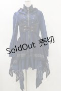 OZZ ANGELO / 薔薇刺繍ナポレオンワンピース  紺 H-25-05-17-076-OO-OP-KB-ZH