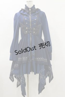 画像1: OZZ ANGELO / 薔薇刺繍ナポレオンワンピース  紺 H-25-05-17-076-OO-OP-KB-ZH
