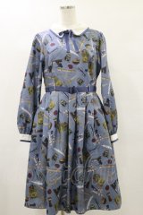 Emily Temple cute / STATIONERYワンピース L サックス H-25-05-17-078-ET-OP-KB-ZH
