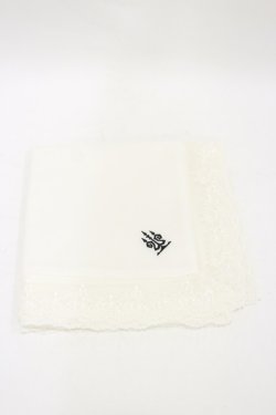 画像1: Moi-meme-Moitie / タイニーローズレース燭台刺繍スカーフ  白×黒刺繍 H-25-05-17-003-MO-ZA-KB-ZH