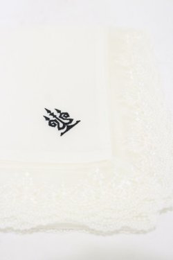 画像2: Moi-meme-Moitie / タイニーローズレース燭台刺繍スカーフ  白×黒刺繍 H-25-05-17-003-MO-ZA-KB-ZH