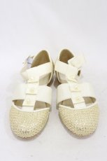 画像1: 【SALE】merry jenny / 箔グログランベルトシューズ M ベージュ H-25-05-17-016-LO-SH-KB-ZTK017 (1)