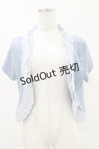 Jane Marple / レースパフボレロ M ブルー H-25-05-17-018-JM-TO-KB-ZH