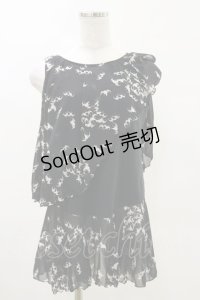 HYSTERIC GLAMOUR / 蝙蝠ジョーゼットアシメタンク  黒 H-25-05-17-021-PU-TO-KB-ZH