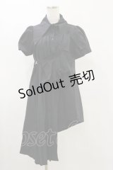 alice auaa / フリル付ロングブラウス  ブラック H-25-05-17-022-AA-BL-KB-ZH