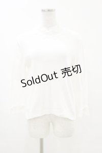 Jane Marple / レース付ロングカットソー  白 H-25-05-17-023-JM-TO-KB-ZH