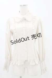 ATELIER PIERROT / ピンタックヨークフリルブラウス  ベージュ H-25-05-17-024-EL-BL-KB-ZH