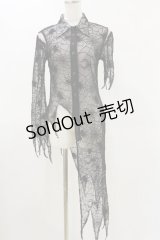 DEVIL / 蜘蛛メッシュアシメブラウス  黒 H-25-05-17-027-PU-BL-KB-ZH