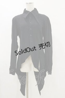 画像1: BPN FOR MEN / 燕尾ブラウス  黒 H-25-05-17-028-GO-BL-KB-ZH