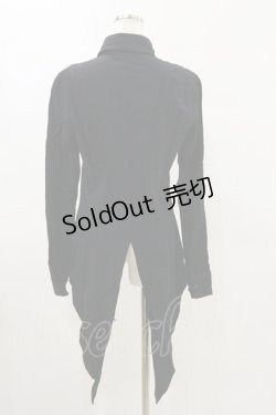画像2: BPN FOR MEN / 燕尾ブラウス  黒 H-25-05-17-028-GO-BL-KB-ZH