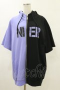 NieR Clothing / 半袖ZIPパーカー  2TONE(パープル×ブラック) H-25-05-17-029-PU-TO-KB-ZH