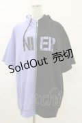 NieR Clothing / 半袖ZIPパーカー  2TONE(パープル×ブラック) H-25-05-17-029-PU-TO-KB-ZH