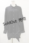 MiDiom / Ruffle Frill Big Shirt  ブラック H-25-05-18-043-PU-BL-KB-ZH